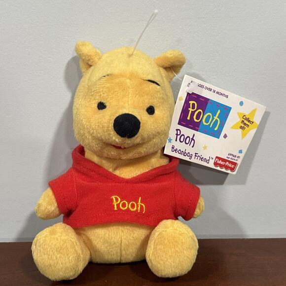 Disney Other - Disney Winnie the Pooh Bean Bag Friend Plush Red Shirt 6" Mattel Tags